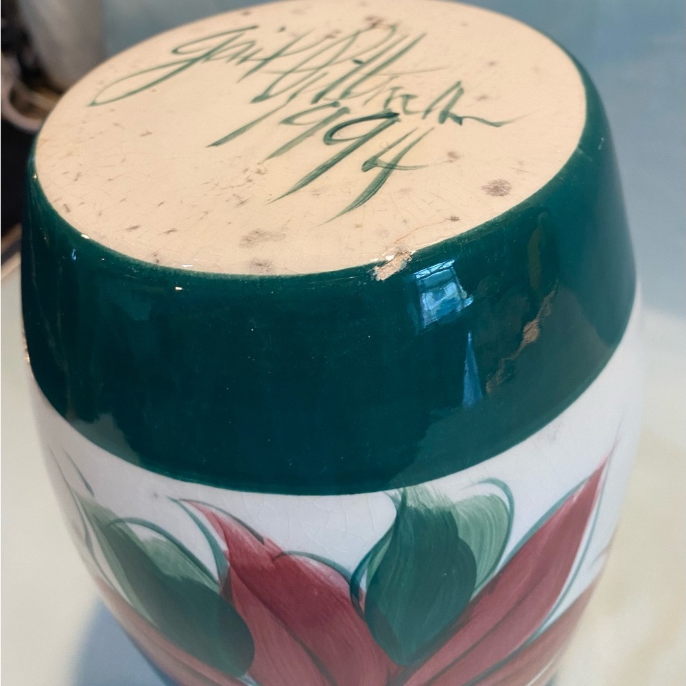 Gail Pittman Pottery Poinsettia Pitcher - Picture 11 of 15